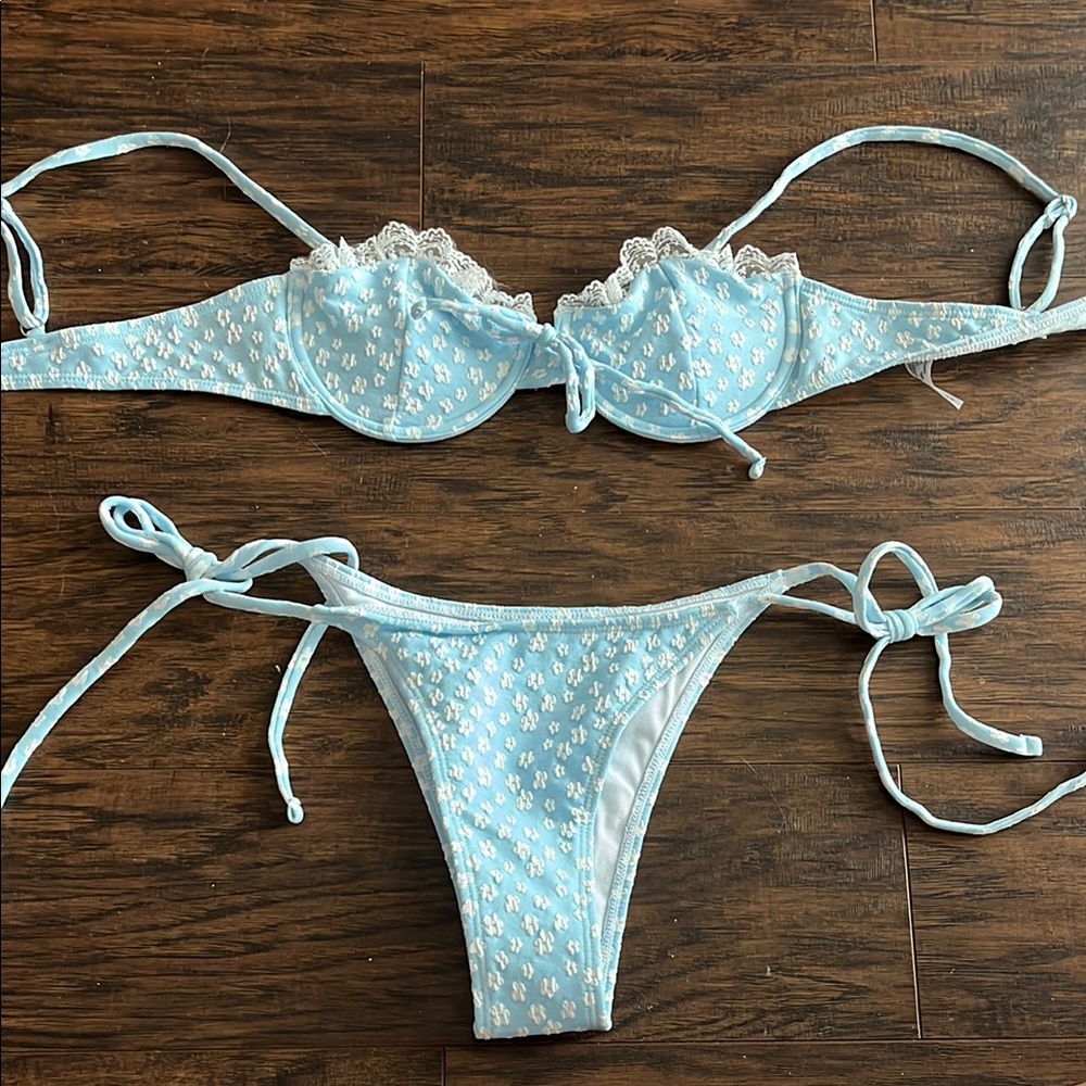 Light Blue Floral Bikini Set